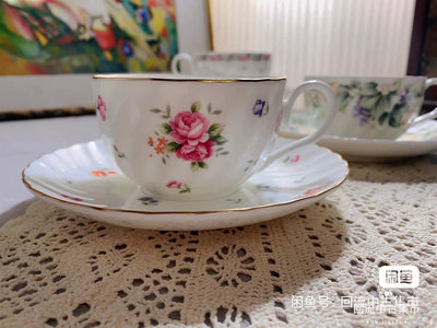 Vintage日本金標豪雅HOYA骨瓷咖啡杯 紅茶杯13934