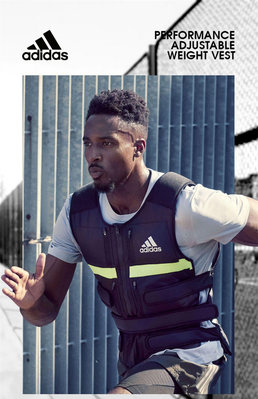 負重訓練Adidas阿迪達斯負重背心男俯臥撐跑步隱形沙袋衣可調節負重裝備