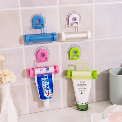 擠牙膏器 吸盤式 洗面乳 擠壓器 壁掛式擠牙膏神器 旋轉牙膏器 不浪費 環保 浴室收納
