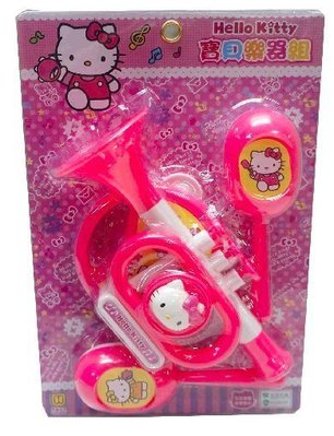 哈哈玩具屋~三麗鷗 正版授權 Hello kitty 凱蒂貓 寶貝樂器組 玩具
