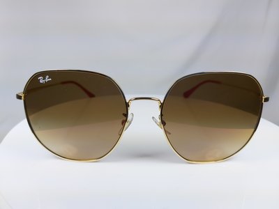 『逢甲眼鏡』Ray Ban雷朋 全新正品 太陽眼鏡 金色金屬圓框 漸層棕色鏡面 【RB3680D-9234】
