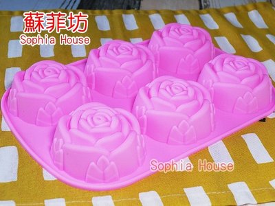 【蘇菲坊】6連矽膠玫瑰果凍模 玫瑰造型 果凍月餅模 皂模