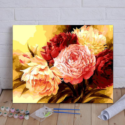 數字油畫DIY填色油彩畫 客廳大幅花卉風景手工繪畫裝飾畫 向日葵