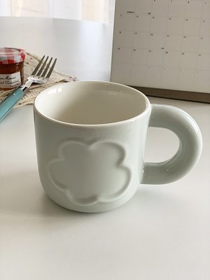 訂單貨 韓國ins浮雕大花朵釉下彩陶瓷早餐咖啡奶馬克杯
