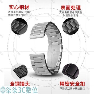 『柒柒3C數位』20mm 22mm金屬錶帶 華米手錶錶帶 Amazfit GTR智能手錶 42mm 47mm 不銹鋼錶帶