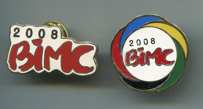 2008年北京奧運會紀念徽章-- 中國國際新聞中心BIMC 一對