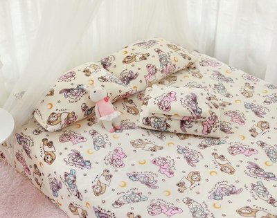 可愛睡顏達菲熊史黛拉兔托尼貓毛毯午睡空調蓋毯-中