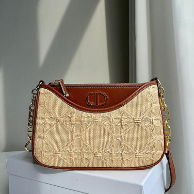 小Z代購#Dior Hobo Avenue 三合壹腋下包單肩斜挎包棕色包側背包通勤女包禮物21cm
