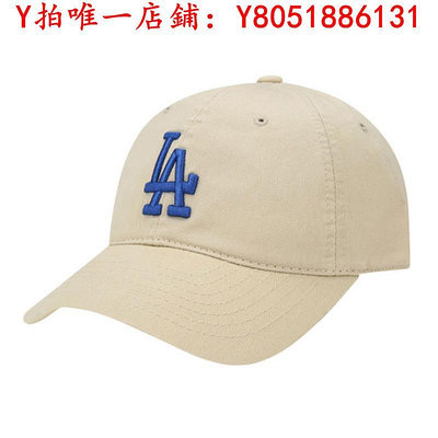 棒球帽【自營】MLB男女帽22新款LA大標帽鴨舌帽棒球帽潮3ACP6601N-07BGS鴨舌帽