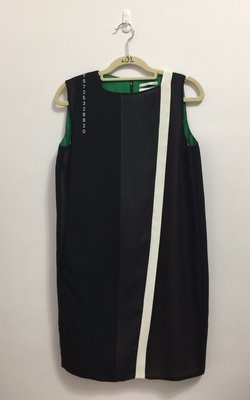 全新 真品 Calvin Klein 黑白綠雙層無袖洋裝 歐規36