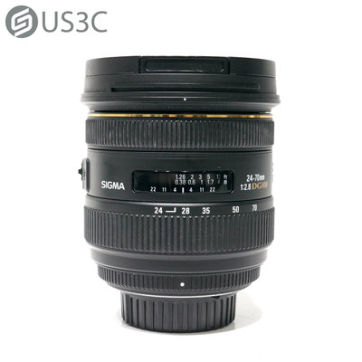【US3C-青海店】【一元起標】公司貨 Sigma 24-70mm F2.8 EX DG HSM For Nikon 恆定大光圈 二手鏡頭 附原廠遮光罩