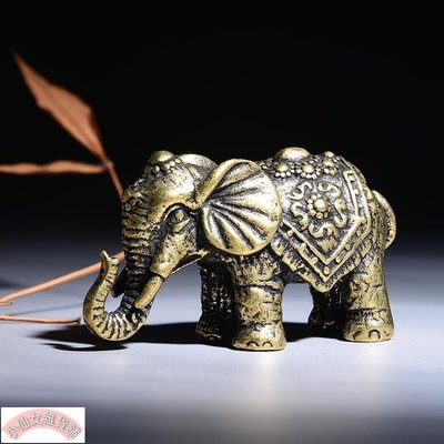 【熱賣精選】茶趣創意雕塑純銅大象茶寵擺件茶玩茶具茶道平安如意小象萬象更新