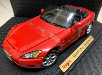自售1:18本田 Honda S2000 敞篷 紅色汽車模型收藏