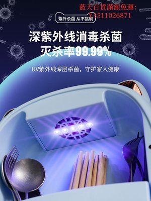 藍天百貨紫外線消毒筷子筒家用收納盒置物架壁掛式筷子籠消毒機簍廚房瀝水