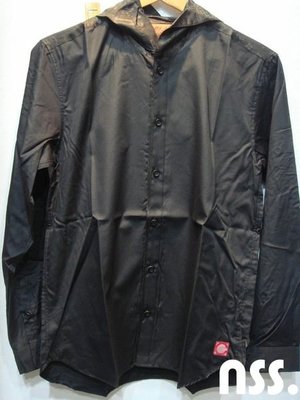特價「NSS』CLOT EDGE PIPING HOODY SHIRT 中國風 絲綢 黑 連帽 襯衫 冠希 M