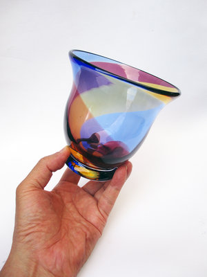 老玻璃杯子玻璃缽玻璃盆花瓶花器彩紋玻璃器皿筆筒存錢筒收納盒置物桶【心生活美學】