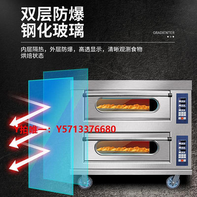 烤箱電烤箱商用大容量雙層兩盤蛋披薩烤餅烘焙擺攤燃氣平爐烤箱