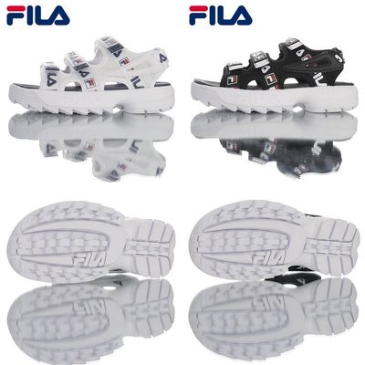 韓國代購FILA disruptor2 sandal 鋸齒底厚底涼鞋沙灘鞋 LOGO魔術貼 休閒男女涼鞋