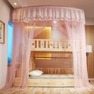蚊帳1.2米床單人子母床u型上下鋪家用兒童雙層床高低床釣魚竿伸縮