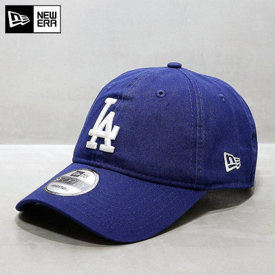 小Z代購#韓國NewEra帽子遮陽情侶潮牌大標軟頂la鴨舌帽MLB棒球帽藍色ins風