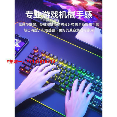 鍵盤雷蛇適用機械手感有線鍵盤鼠標套裝筆記本電腦外接靜音電競游戲專