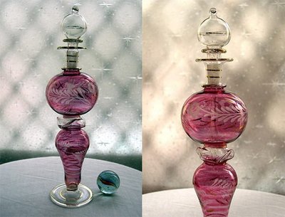 香水瓶芳療精油瓶按摩精油瓶手工玻璃藝術品媲美水晶埃及老玻璃瓶13【心生活美學】