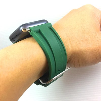 Apple Watch 沛納海 Panerai 最佳代用 橡膠錶帶 軍綠 胖大海不鏽鋼針扣 38 40 42 44