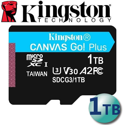 含稅附發票 金士頓 1T 1TB microSDXC UHS-I U3 V30 A2 記憶卡 SDCG3