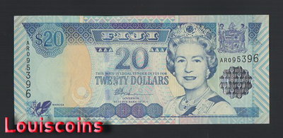 【Louis Coins】B751-FIJI-ND (2002)斐濟紙幣,20 Dollars