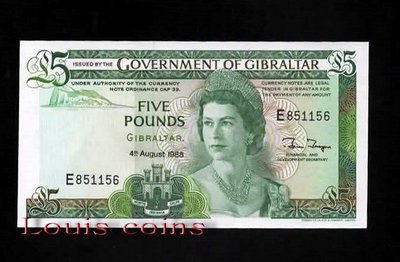 【Louis Coins】B079-GIBRALTAR-1988直布羅陀紙鈔.5 Pounds(1306)