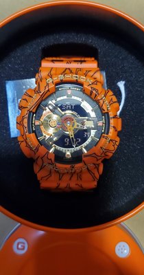 Casio G-SHOCK x Dragon Ball 七龍珠 聯名 紀念 手錶 GA-110-JFB  悟空 超賽 雙顯 鐵盒 金屬元素 防水200M 橘色