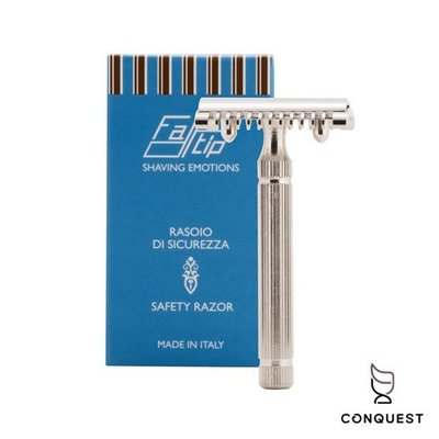 【 CONQUEST 】義大利 FATIP 42100傳統安全刮鬍刀 加贈五片Derby刀片 老手推薦款 刮鬍膏 刮鬍皂