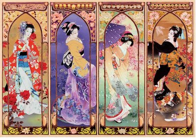 19055 4000片歐洲進口拼圖 EDUCA 繪畫 春代 四美人 日本仕女圖