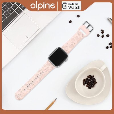 適用於apple watch 新款米奇扣式矽膠錶帶 蘋果手錶Ultra矽膠錶帶iwatch 2345678SE代運動錶帶