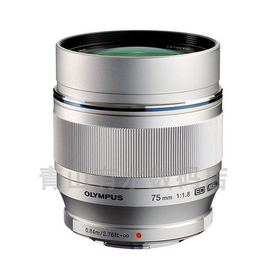 相機鏡頭奧林巴斯Olympus數碼相機鏡頭75mmF1.8遠攝定焦人像 M4/3卡口微單