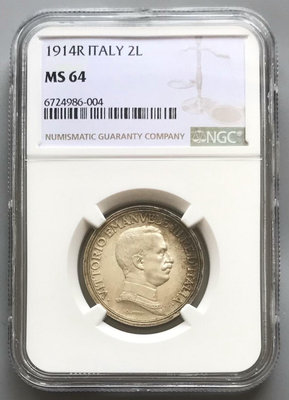 【二手】 NGC  MS64意大利馬車銀幣19141209 銀元 錢幣 硬幣【明月軒】
