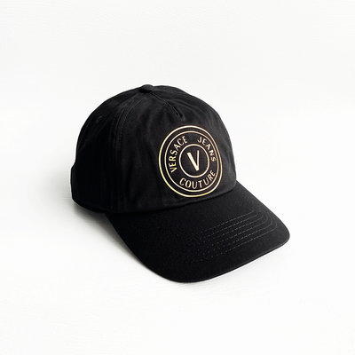 美國百分百【全新真品】Versace Jeans 凡賽斯 帽子 休閒 配件 VJ 棒球帽 老帽 LOGO 黑色 CK78