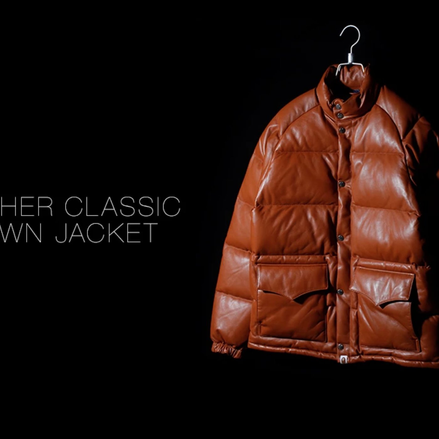 經典重現A BATHING APE LEATHER CLASSIC DOWN JACKET 羊皮羽絨外套