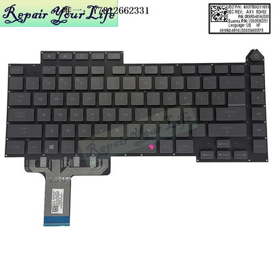 電腦零件適用于ASUS ROG Strix G15  G513 QM 筆記本鍵盤 彩色背光US筆電配件