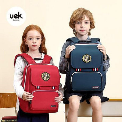 出清 兒童書包 UEK 新款英倫學院風兒童書包 男女童雙肩背包 減負護脊輕便後背包-滿599免運 巴卡巴卡