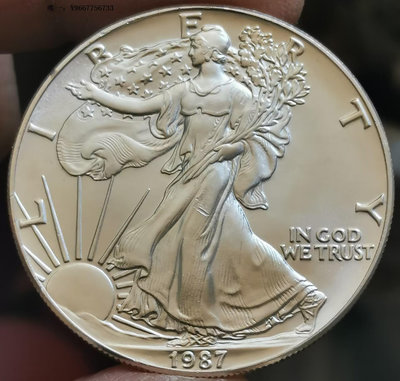 銀幣H25--1987年美國行走女神投資盎司銀1元銀幣