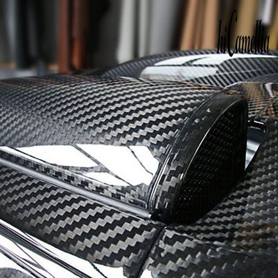 汽車百1.52m30cm汽車亮面碳纖維5D高光碳纖貼紙車貼紙車身改色貼膜-極致車品店