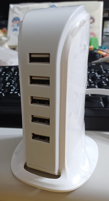 ╭✿㊣ 二手 20W USB 2.0 Power Adapter HUB 集線器【5V 4A】5 port (阜) 分線器 特價 $59 ㊣✿╮