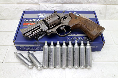 [01] UMAREX Smith &amp; Wesson M29 3吋 左輪 CO2槍 黑 + CO2小鋼瓶( 左輪槍BB槍