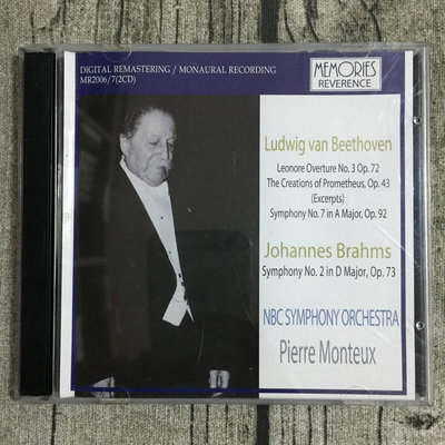 ｜玫瑰色二手書店｜2CD／Pierre Monteux《Beethoven, Johannes Brahms》Memories Reverence_甲5-1-0