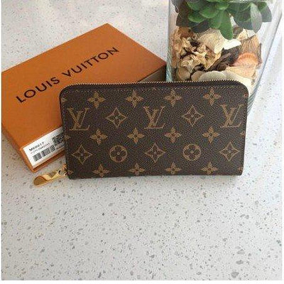 直購#LOUIS VUITTON LV M42616 全新字紋ㄇ字拉鍊長夾皮夾 M60017 現貨