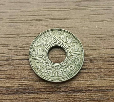 二手 泰國1941年10薩當銀幣，19.1mm，約2.6g，雖小， 錢幣 銀幣 硬幣【古幣之緣】706