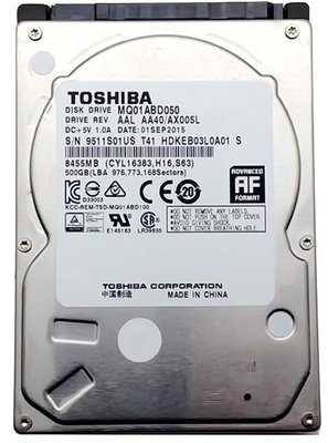 東芝 TOSHIBA 2.5吋 內接式硬碟 SATA HD 5400轉 500G 500GB 【台中恐龍電玩】