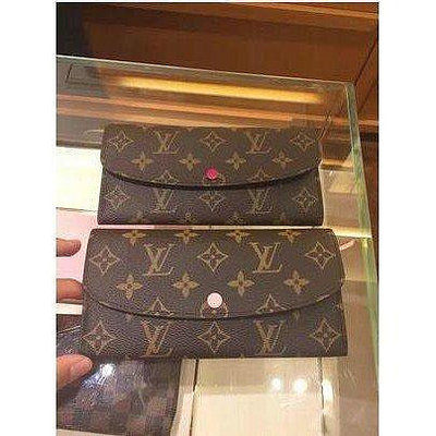 叮噹精品 Louis Vuitton LV M60697 EMILIE 原花 紫紅色 長夾 有現貨