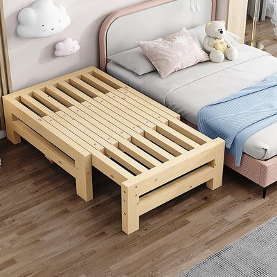 環保實木松木沙發床兩用多功能小戶型伸縮床兒童抽拉床推拉拼接床